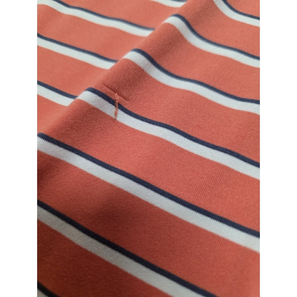 Vineyard Vines Performance Polo Shirt L Coral Striped Stretch Whale Preppy Golf - Picture 4 of 7